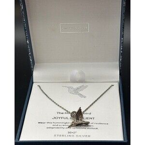 NEW 925 sterling silver Annika Witt 3d hummingbird pendant 16-18 “ necklace